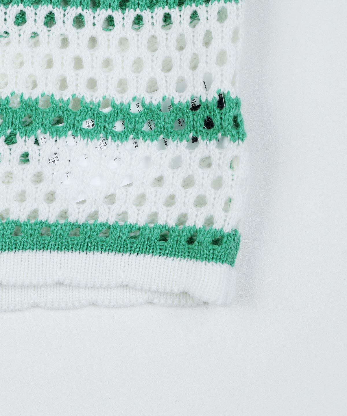 하드코어 해피니스(HARDCORE HAPPINESS) SIGNATURE STRIPE CROP KNIT_GREEN