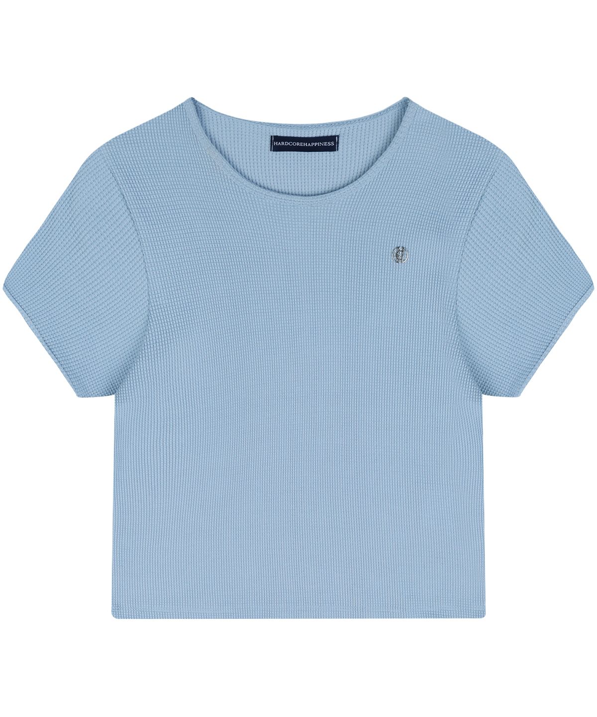 하드코어 해피니스(HARDCORE HAPPINESS) SIGNATURE WAFFLE CROP TEE_SKY BLUE