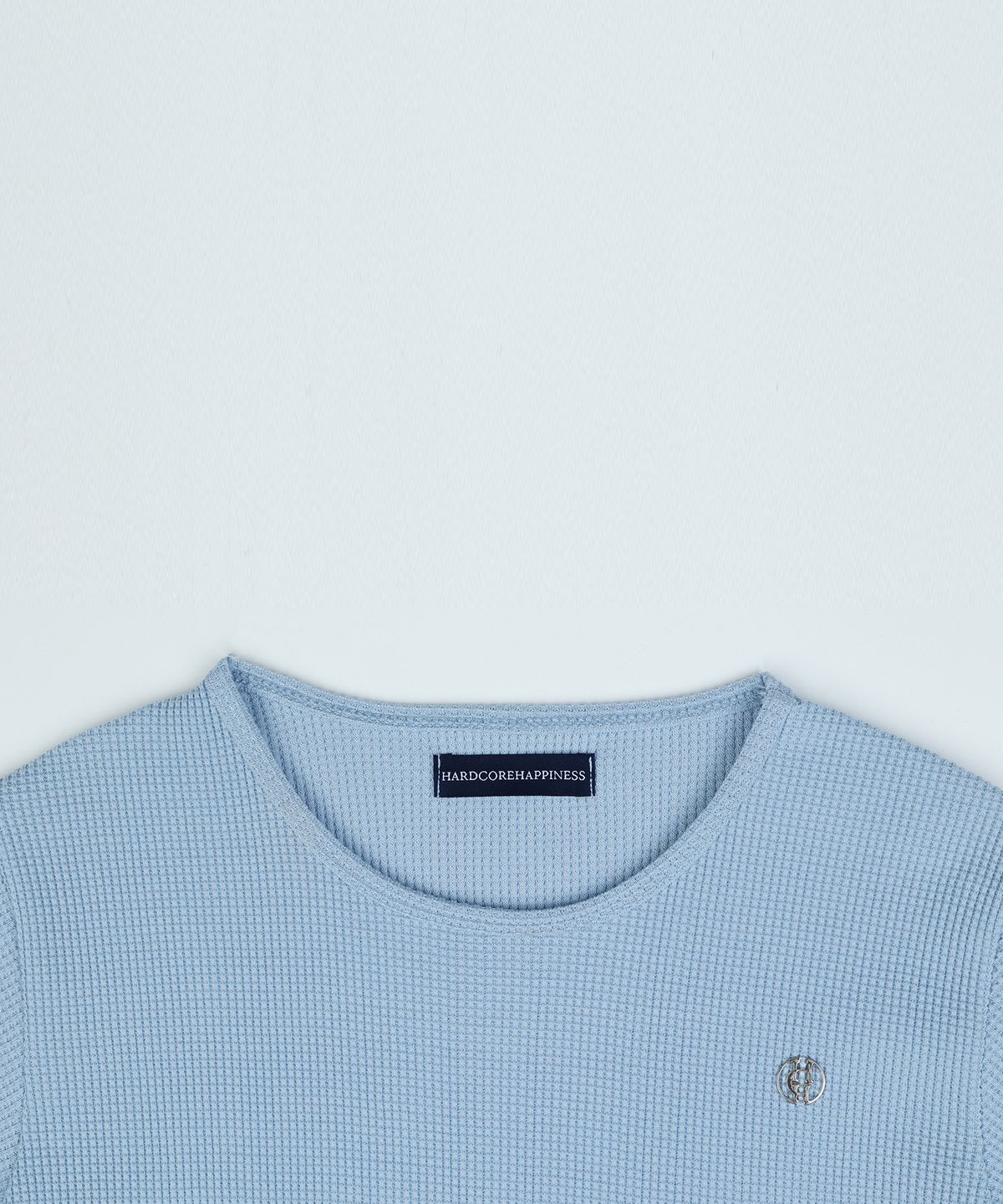 하드코어 해피니스(HARDCORE HAPPINESS) SIGNATURE WAFFLE CROP TEE_SKY BLUE