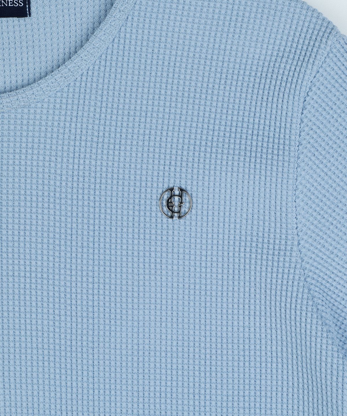 하드코어 해피니스(HARDCORE HAPPINESS) SIGNATURE WAFFLE CROP TEE_SKY BLUE