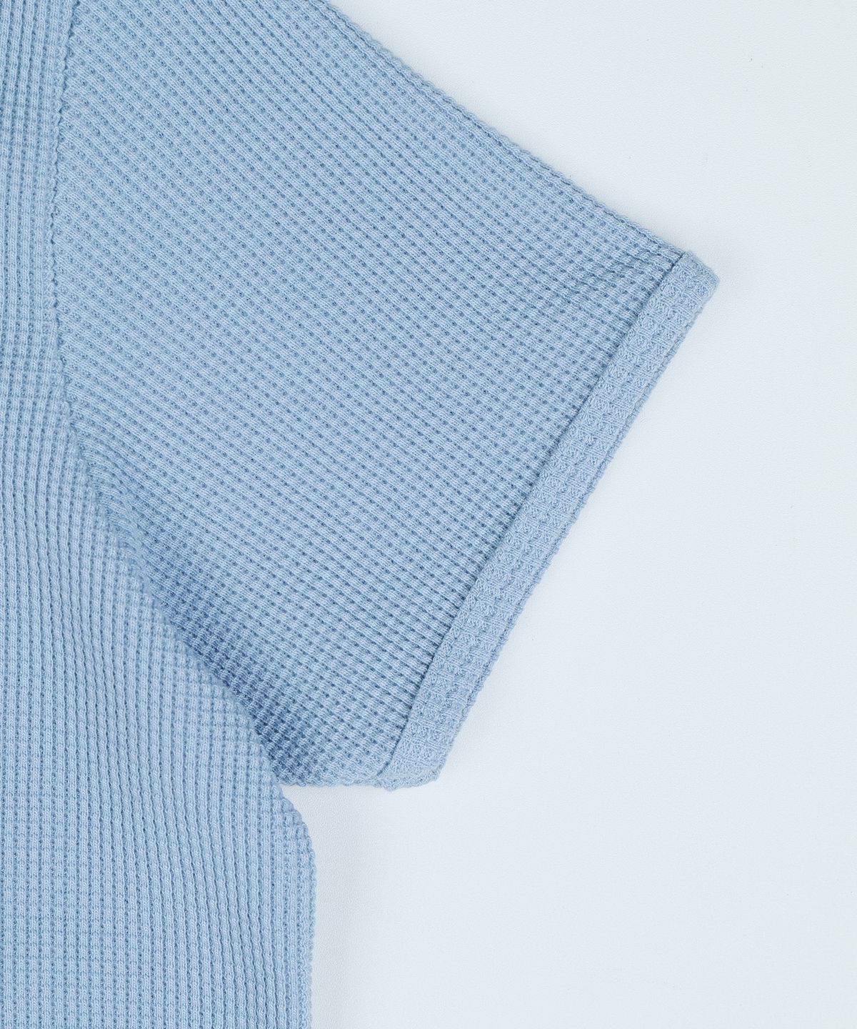 하드코어 해피니스(HARDCORE HAPPINESS) SIGNATURE WAFFLE CROP TEE_SKY BLUE