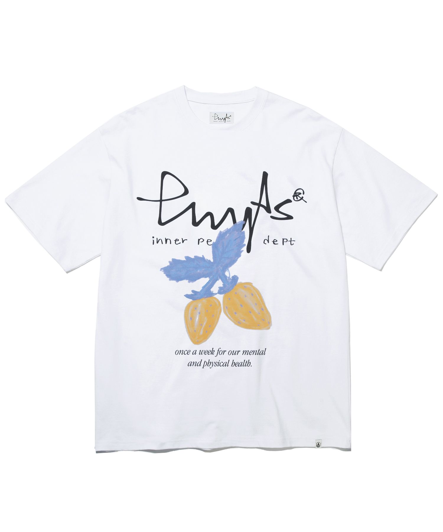 PHYPS ♥ Strawberry Routine Short Sleeve T-Shirt MUSINSA | PHYPS Strawberry Short Sleeve T-shirt_White/Yellow