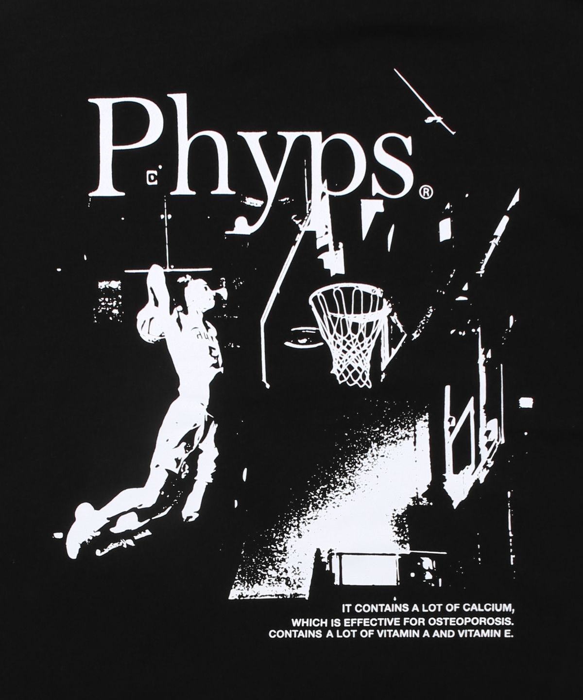 피지컬 디파트먼트(PHYSICAL DEPARTMENT) 베스킷볼 덩크슛 반팔티셔츠_블랙/화이트