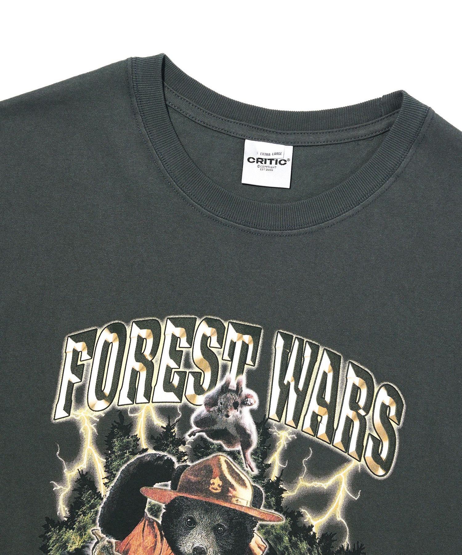 [CRITIC]FOREST WARS Short Sleeve T-Shirt/追跡付 MUSINSA | CRITIC FOREST WARS Short Sleeve T-Shirt Charcoal
