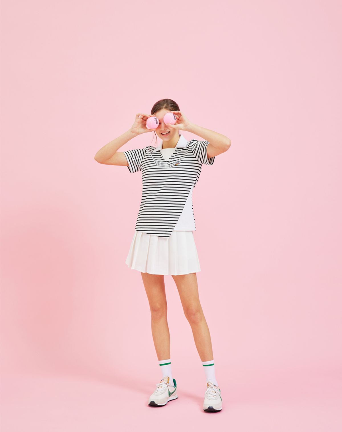 오우라(OWURA) 플랫카라 숏슬리브_스트라이프