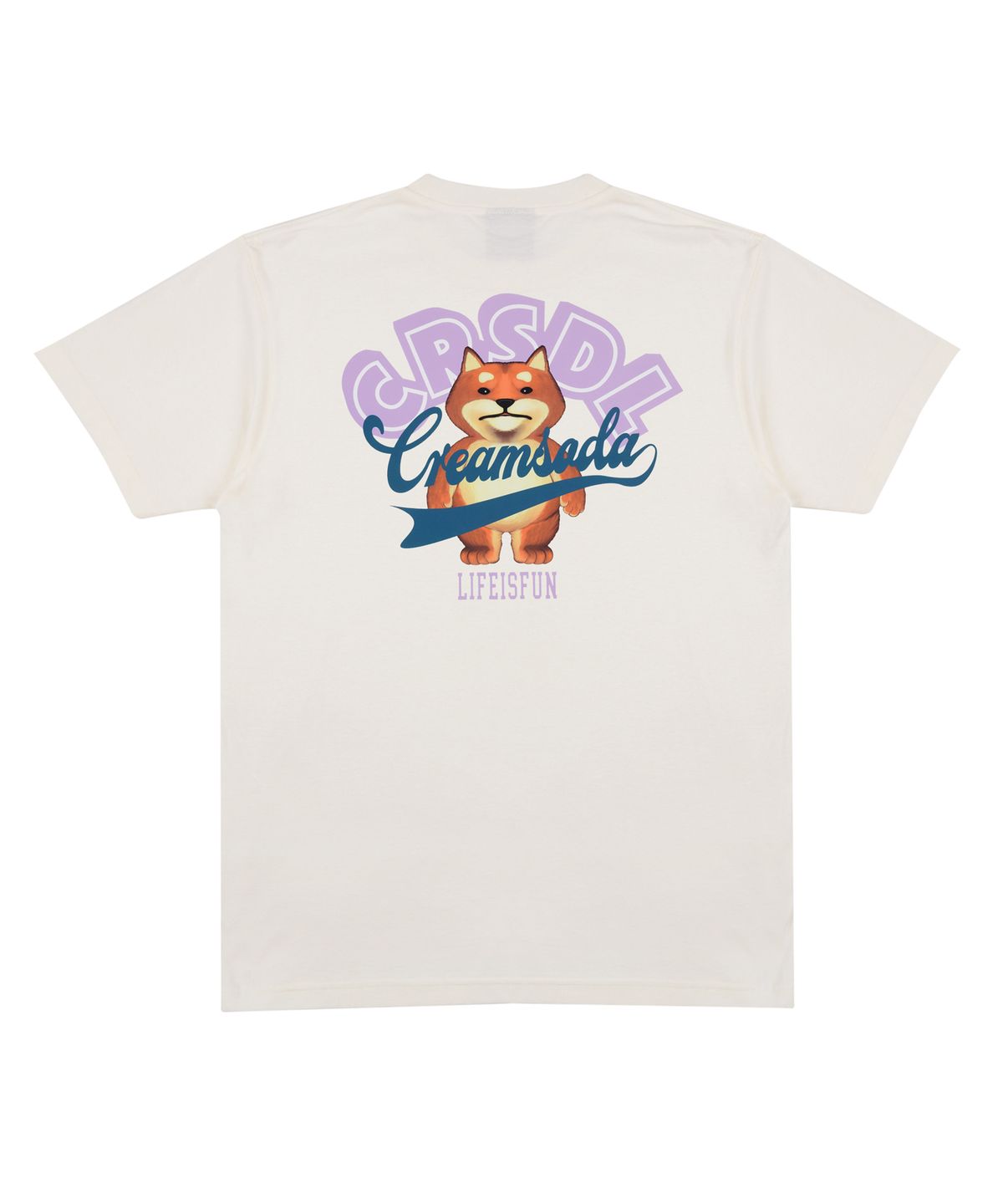 크림소다랩(CREAM SODA LAB) 스택 업 파쿠 반팔티 아이보리 퍼플