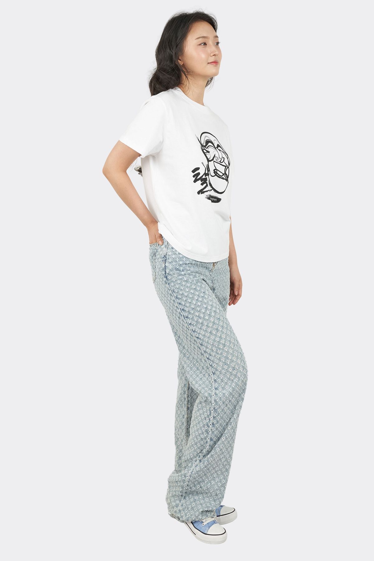 티니타이거(TEENYTIGER) Korea traditional Hahoetal short sleeve t-shirts (White)