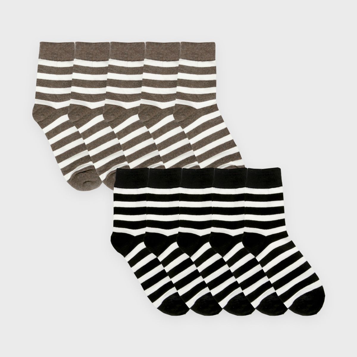 삭스에이(SOCKSA) [10PACK] 유니섹스 베이직 200N 모던 스트라이프 긴양말
