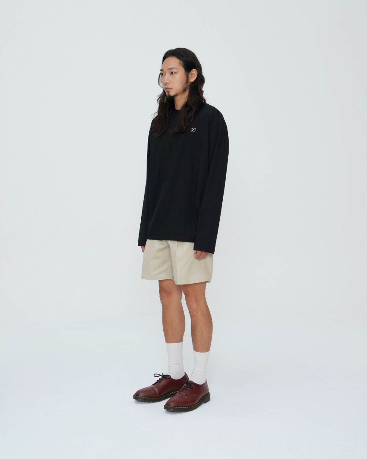 쿤타치(KUNTACH) Embroidered basic logo LongSleeve[black]