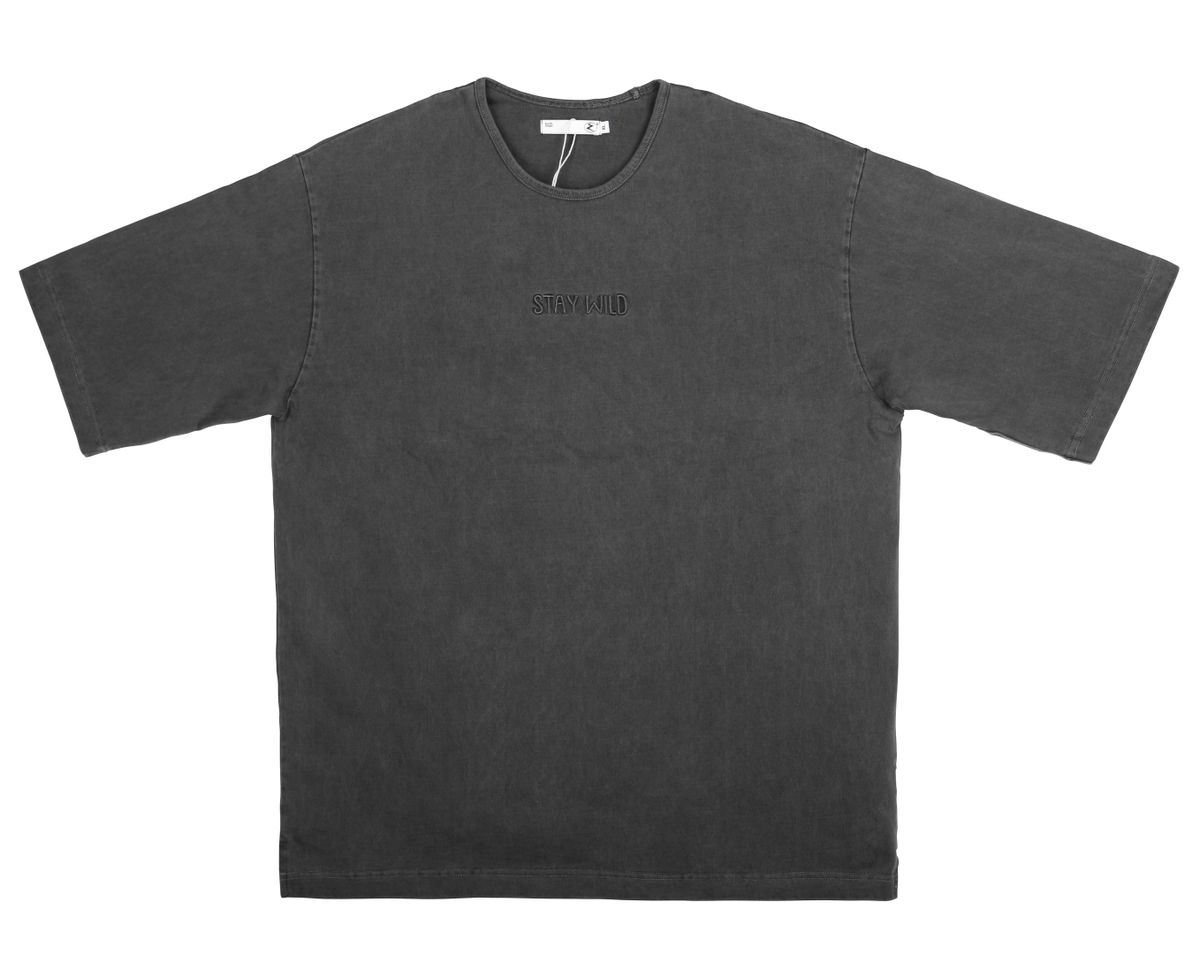 쿤타치(KUNTACH) Embroidered STAY WILD Pigment dyed ShortSleeve