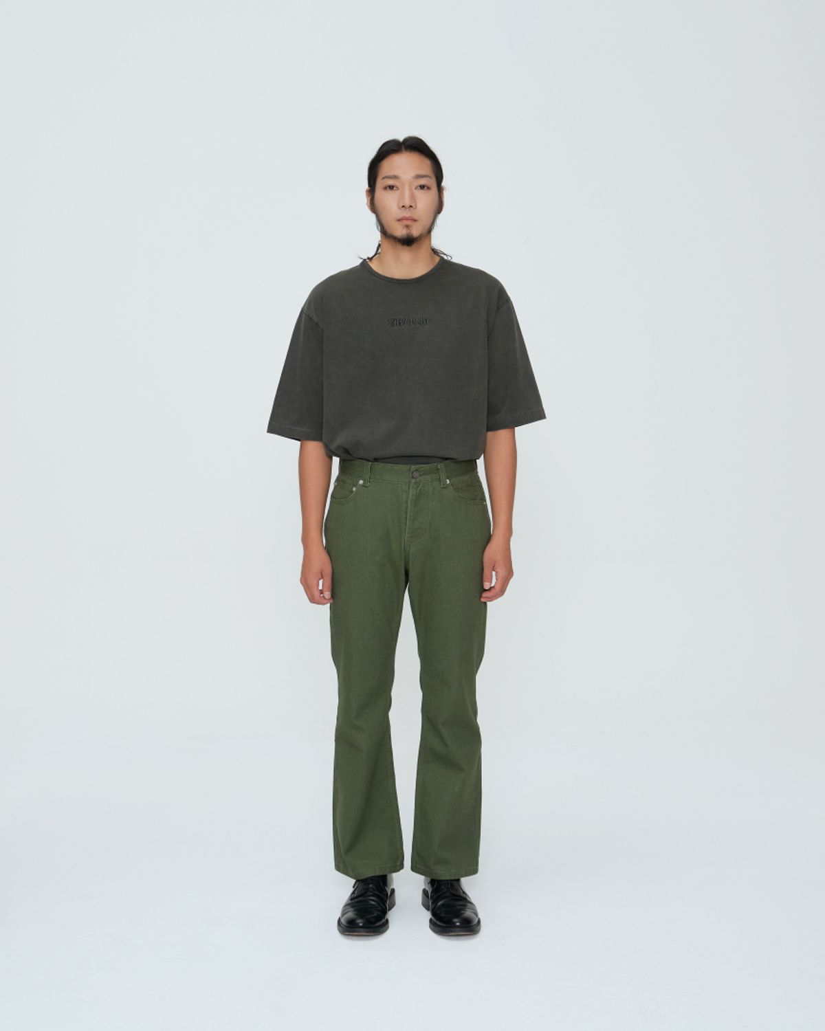 쿤타치(KUNTACH) Embroidered STAY WILD Pigment dyed ShortSleeve