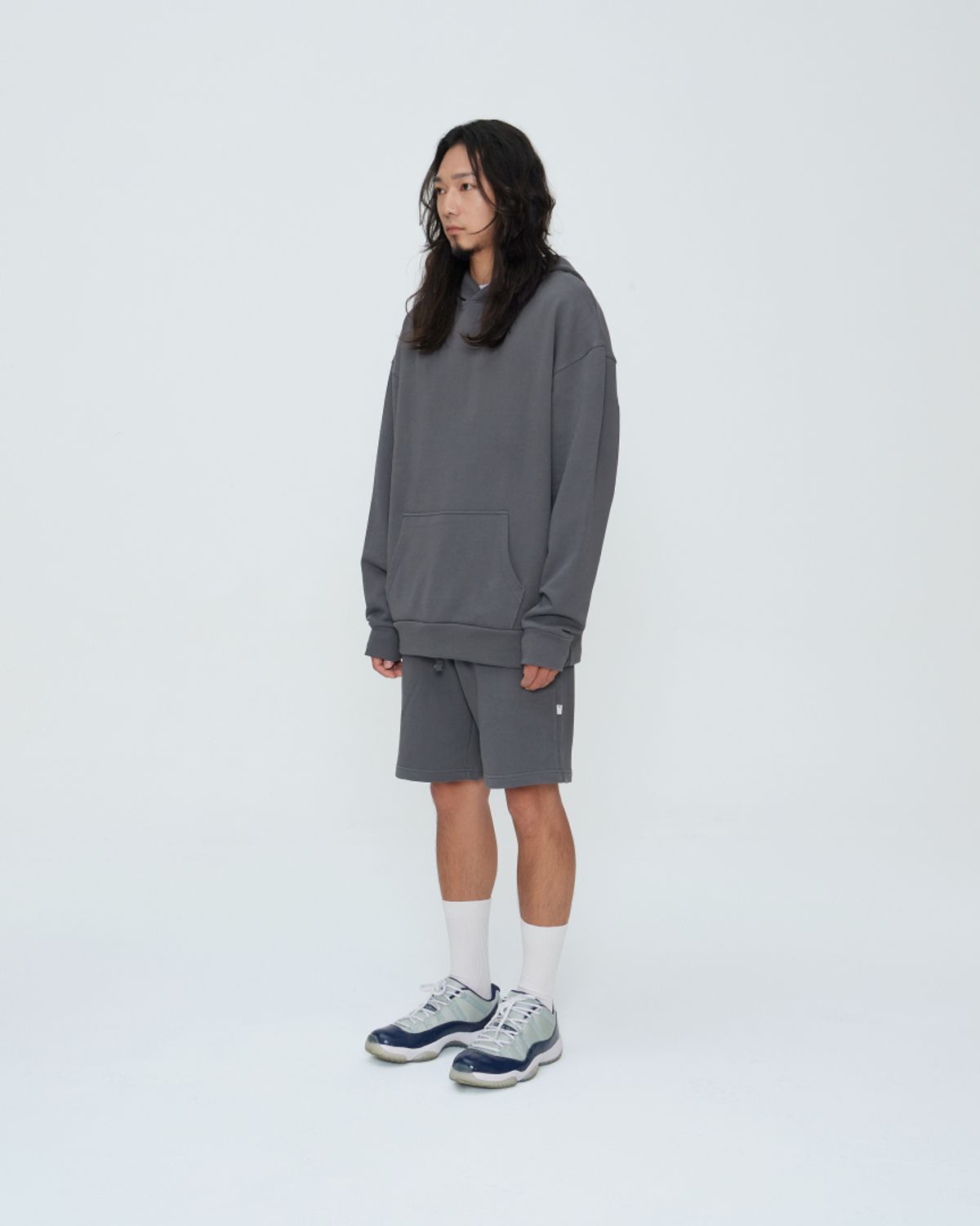 쿤타치(KUNTACH) PIGEON GREY Organic Plain Frenchterry Shorts