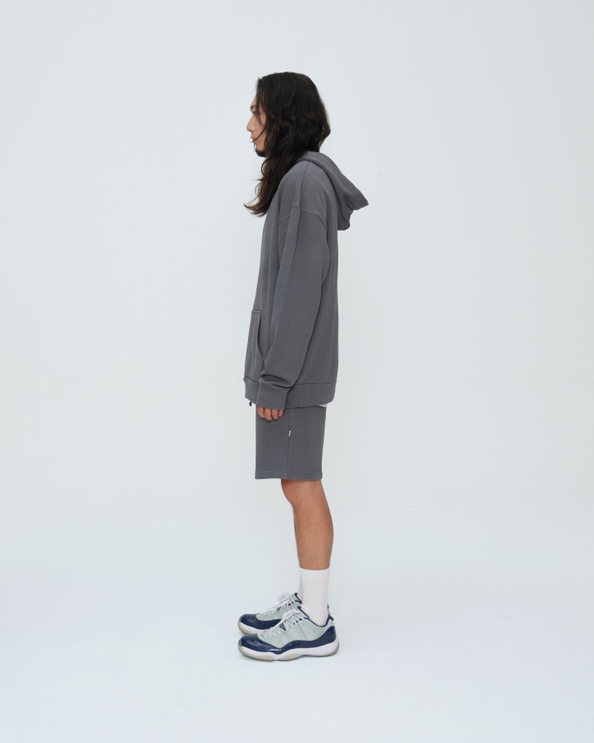 쿤타치(KUNTACH) PIGEON GREY Organic Plain Frenchterry Shorts