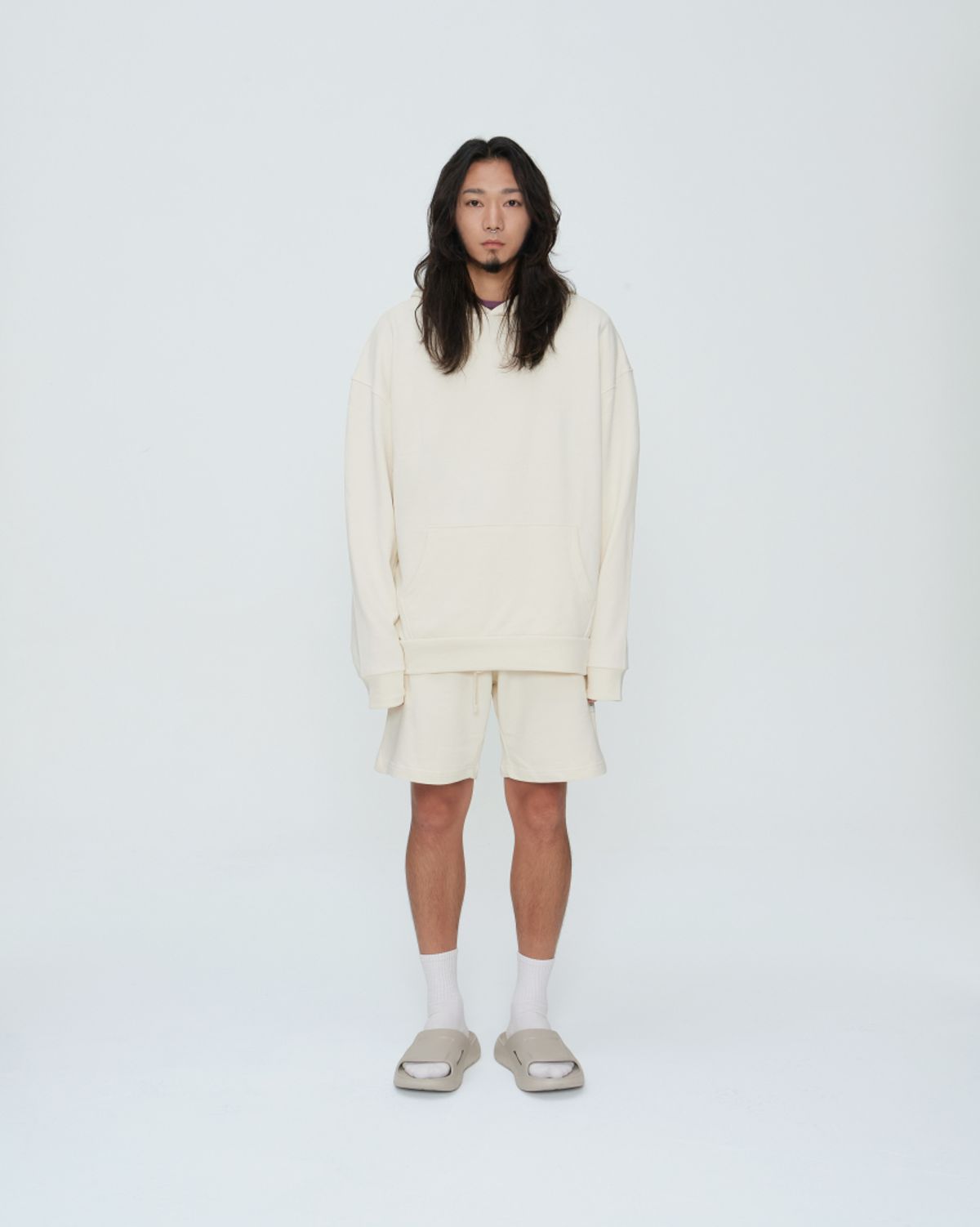 쿤타치(KUNTACH) IVORY Organic Plain Hoody