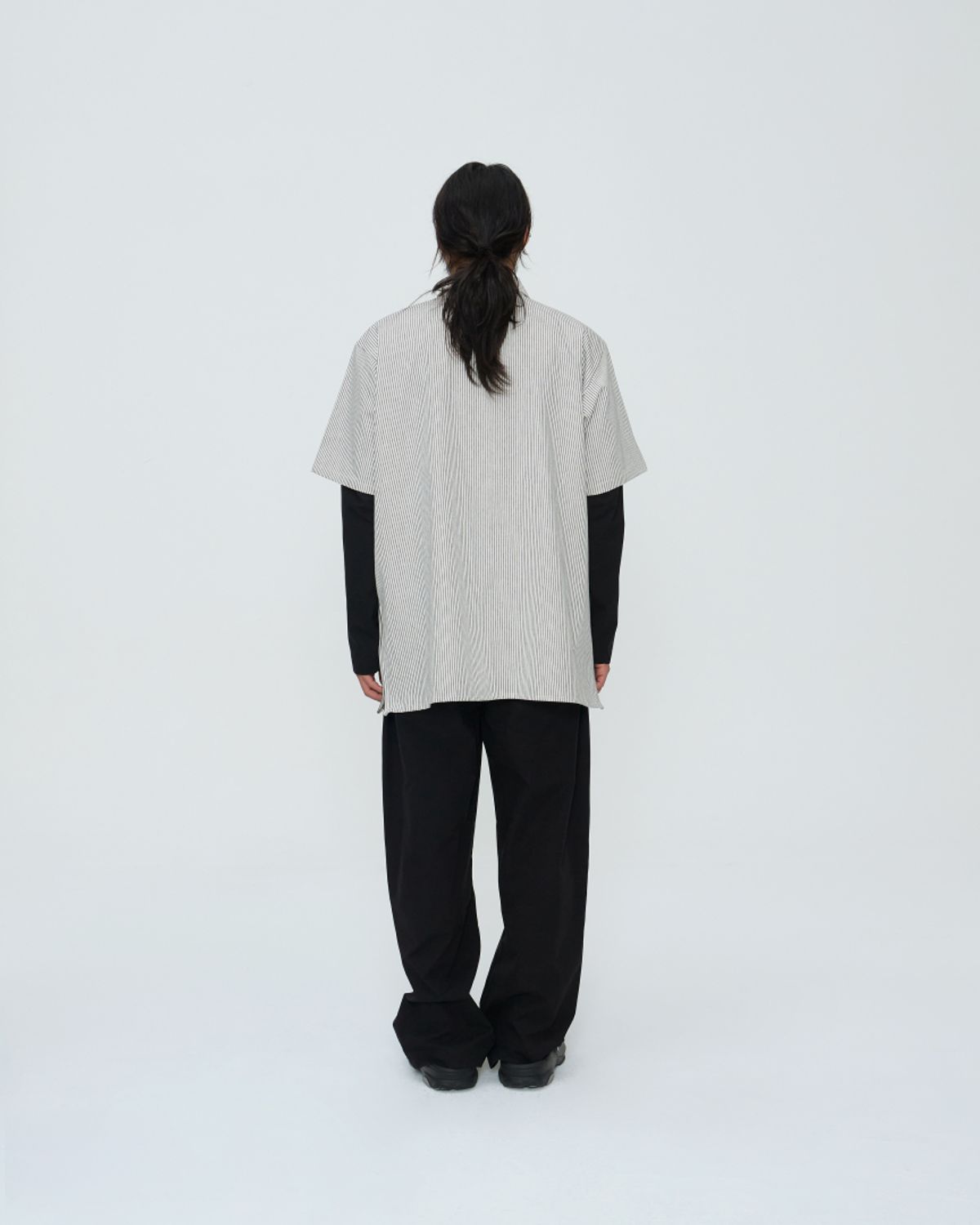 쿤타치(KUNTACH) HICKORY Side Anorack WORK SHIRT [OFF WIHTE]