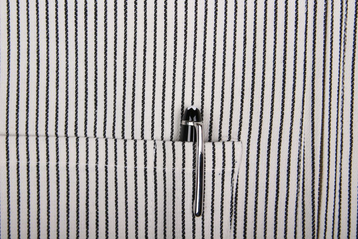 쿤타치(KUNTACH) HICKORY Side Anorack WORK SHIRT [OFF WIHTE]