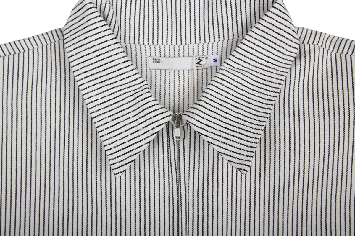 쿤타치(KUNTACH) HICKORY Side Anorack WORK SHIRT [OFF WIHTE]