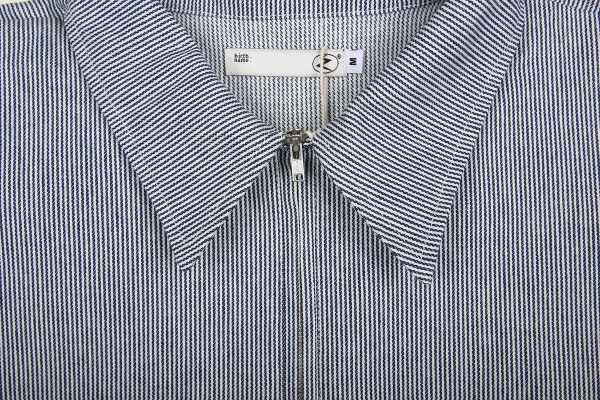 쿤타치(KUNTACH) HICKORY Side Anorack WORK SHIRT [BLUE WHITE]