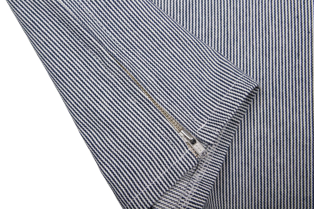 쿤타치(KUNTACH) HICKORY Side Anorack WORK SHIRT [BLUE WHITE]