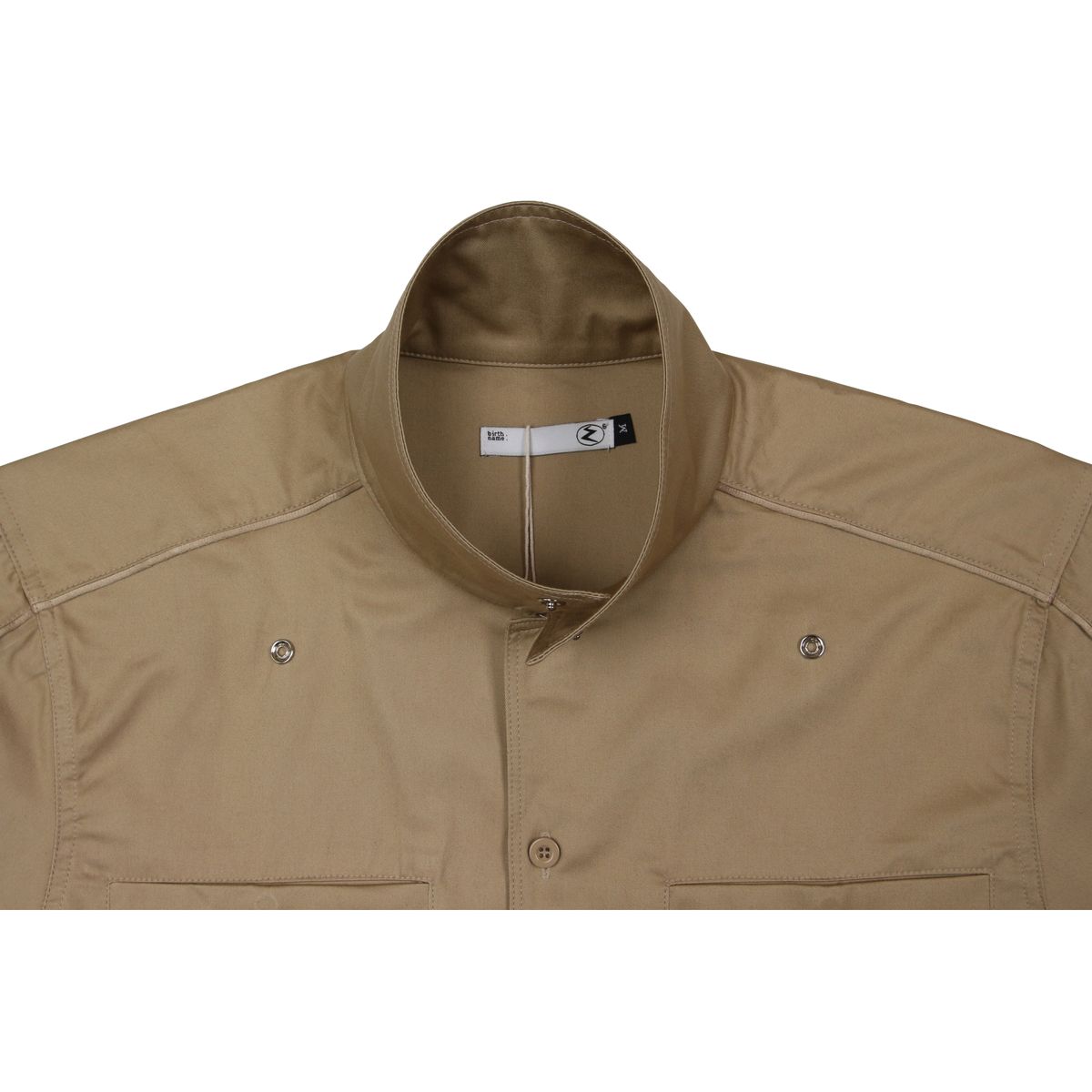 쿤타치(KUNTACH) Line GABARDINE Half Shirts[camel brown]