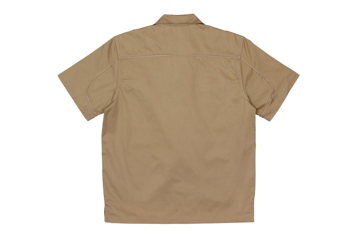 쿤타치(KUNTACH) Line GABARDINE Half Shirts[camel brown]