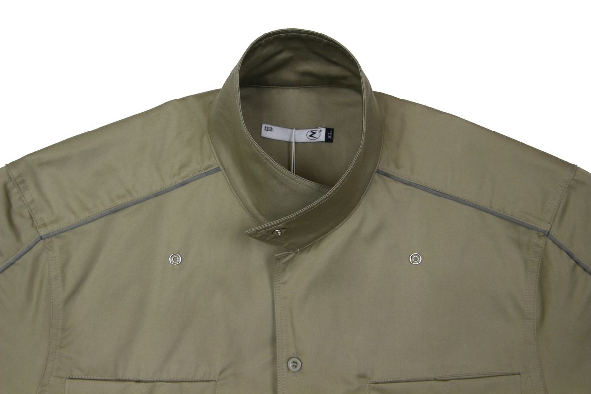 쿤타치(KUNTACH) Line GABARDINE Half Shirts[olive green]