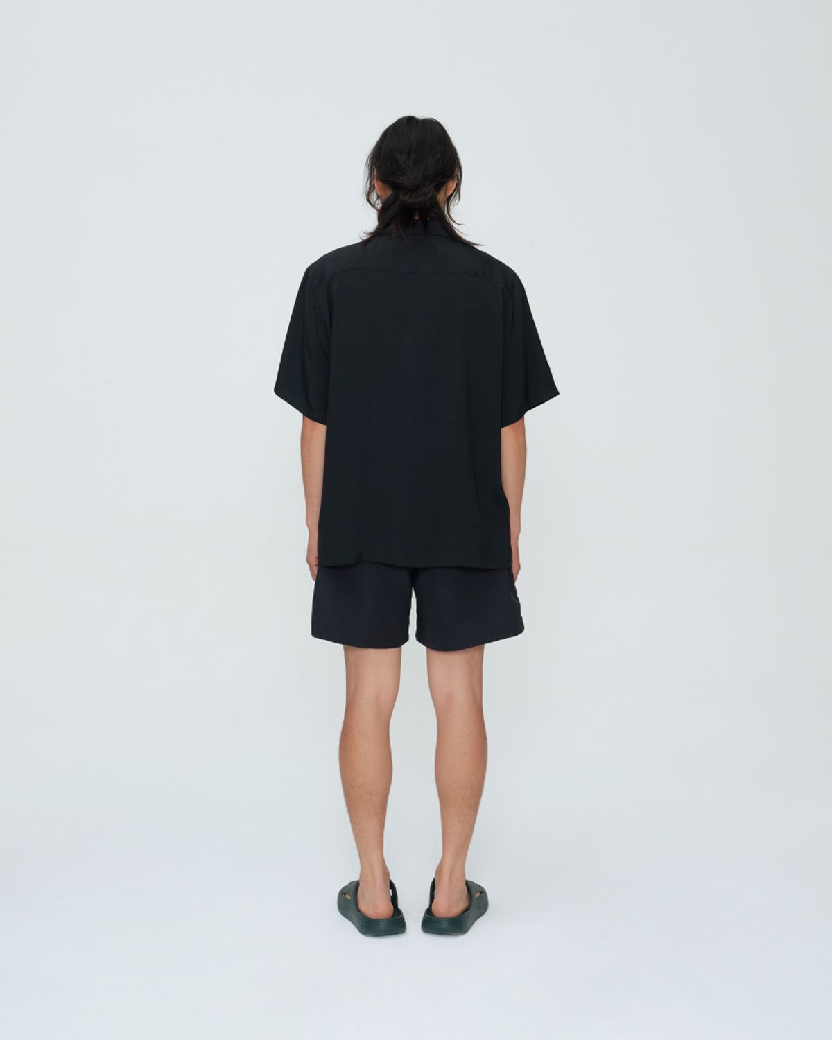 쿤타치(KUNTACH) Embroidered HARLEYDAY HAWAIIAN SHIRT [black]