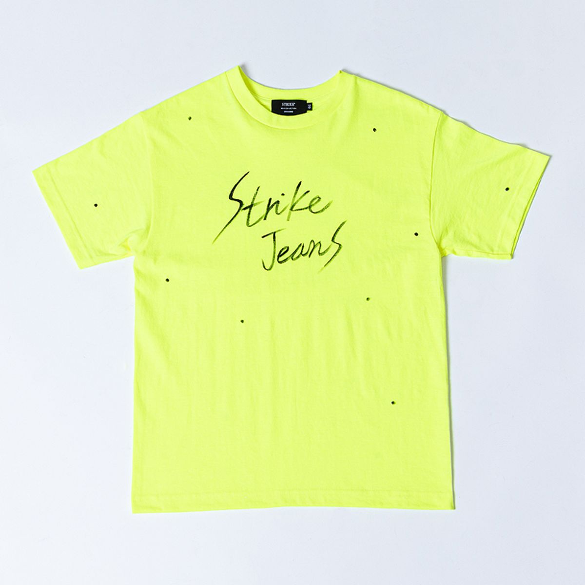 스트라이크(STRIKE) 레터링 도트 오버핏 티셔츠 (NEON GREEN-BLACK)