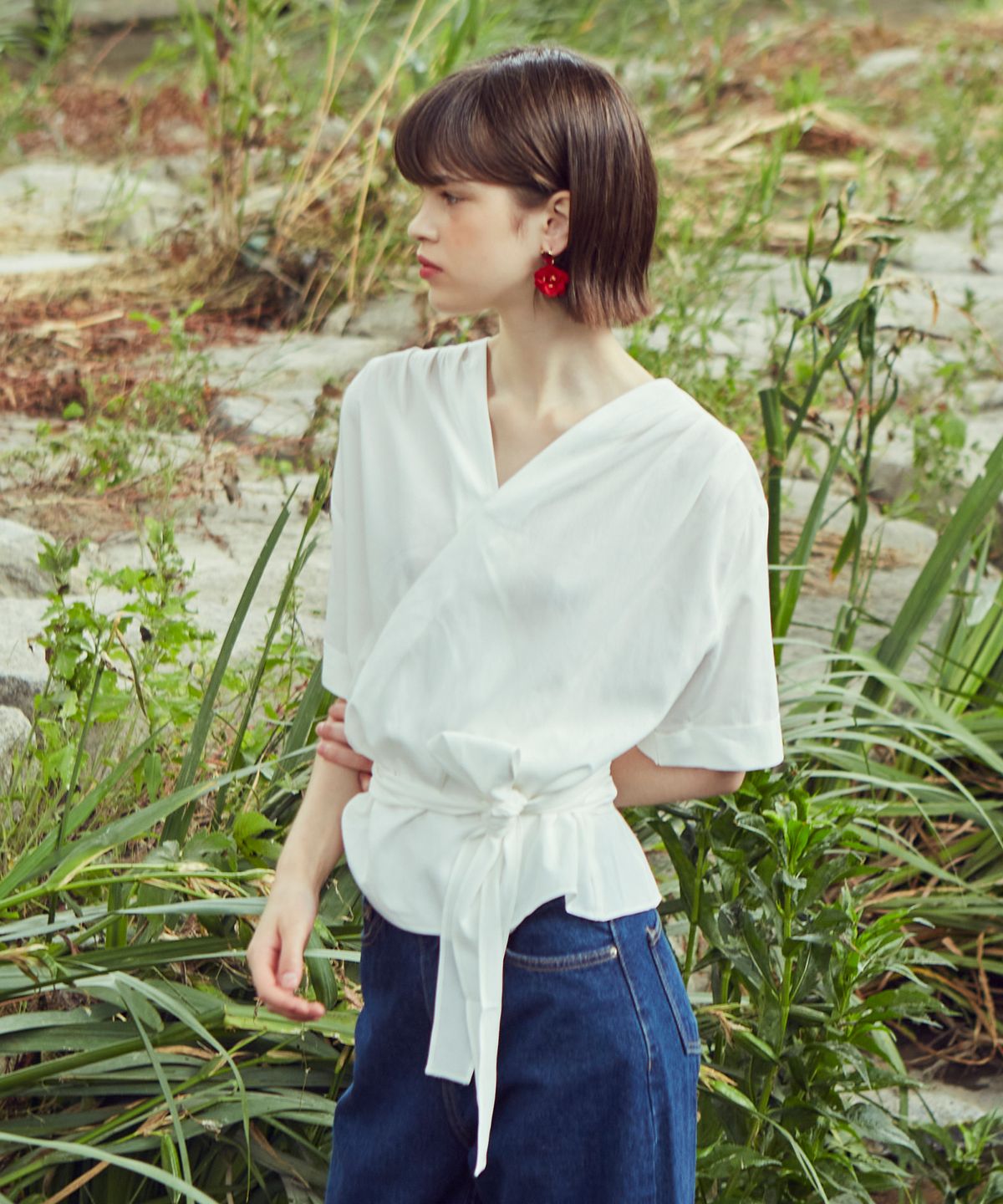 바이탈싸인(VITALSIGN) [LINE] Wrap Strap Blouse