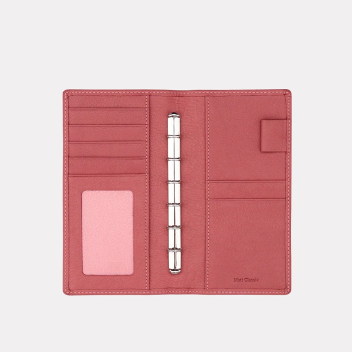 마뜨(MATT) 52절 밀링 BBG 소가죽 6공 다이어리 커버 코랄핑크 9x17.3cm D77916