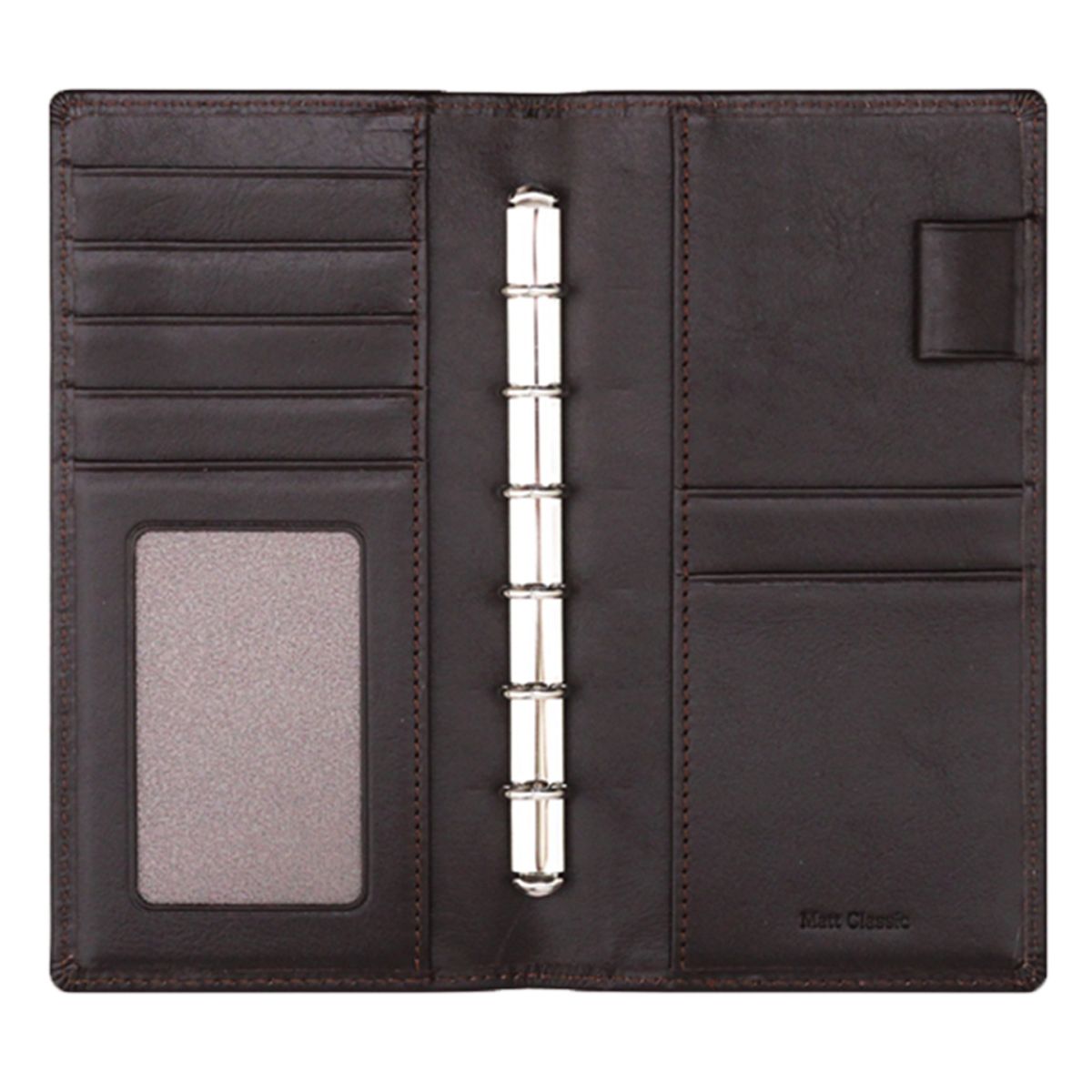 마뜨(MATT) 52절 베지터블 소가죽 6공 다이어리 커버  다크브라운 9x17.3cm D77914