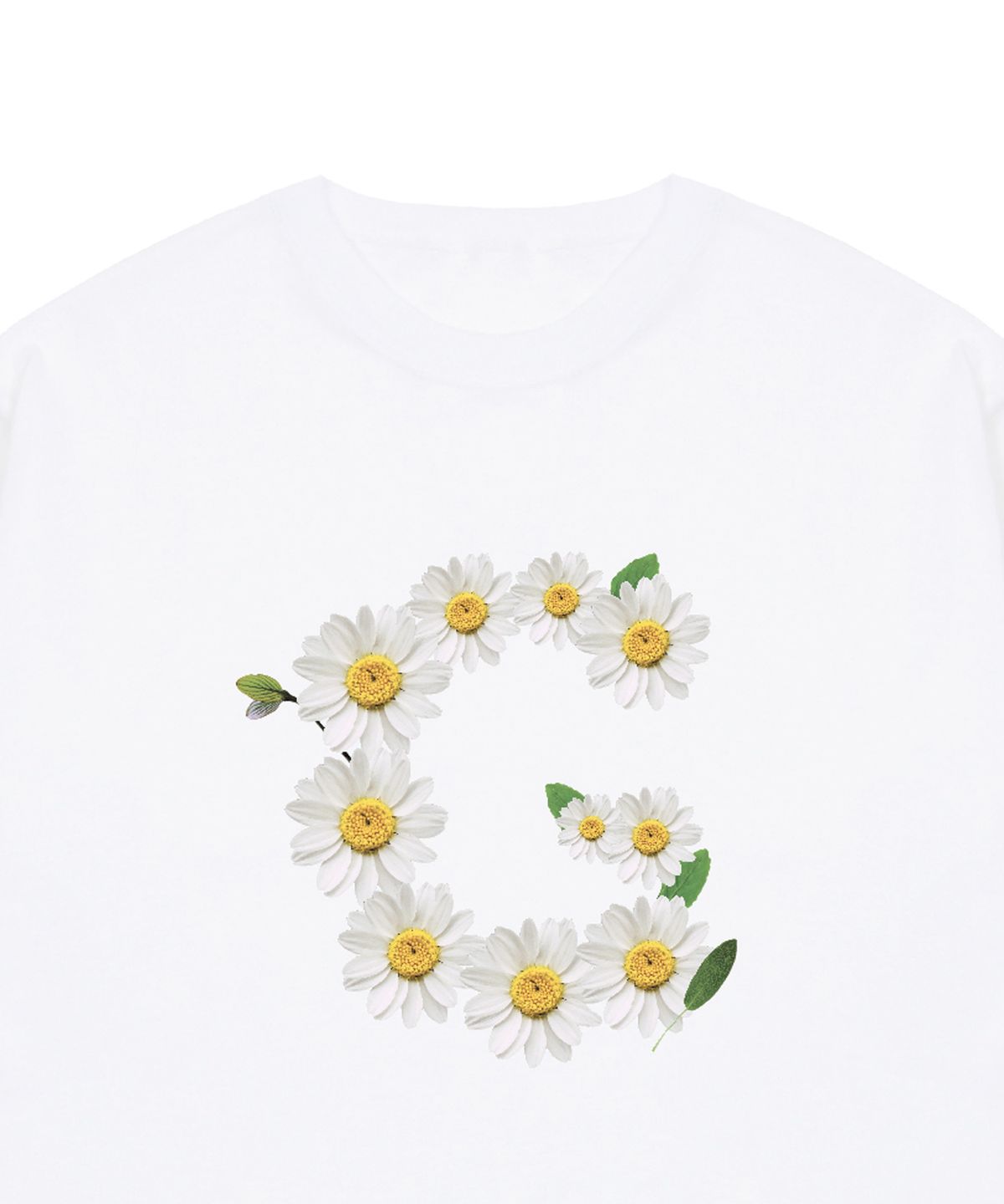 그레이버(GRAVER) [UNISEX]빅 G플라워 스마일 반팔티_화이트