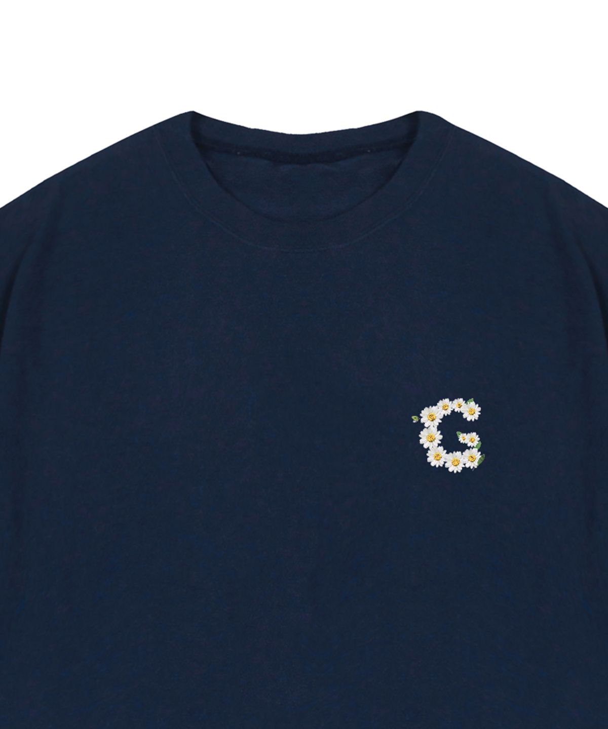 그레이버(GRAVER) [UNISEX]스몰 G플라워 스마일 반팔티_네이비
