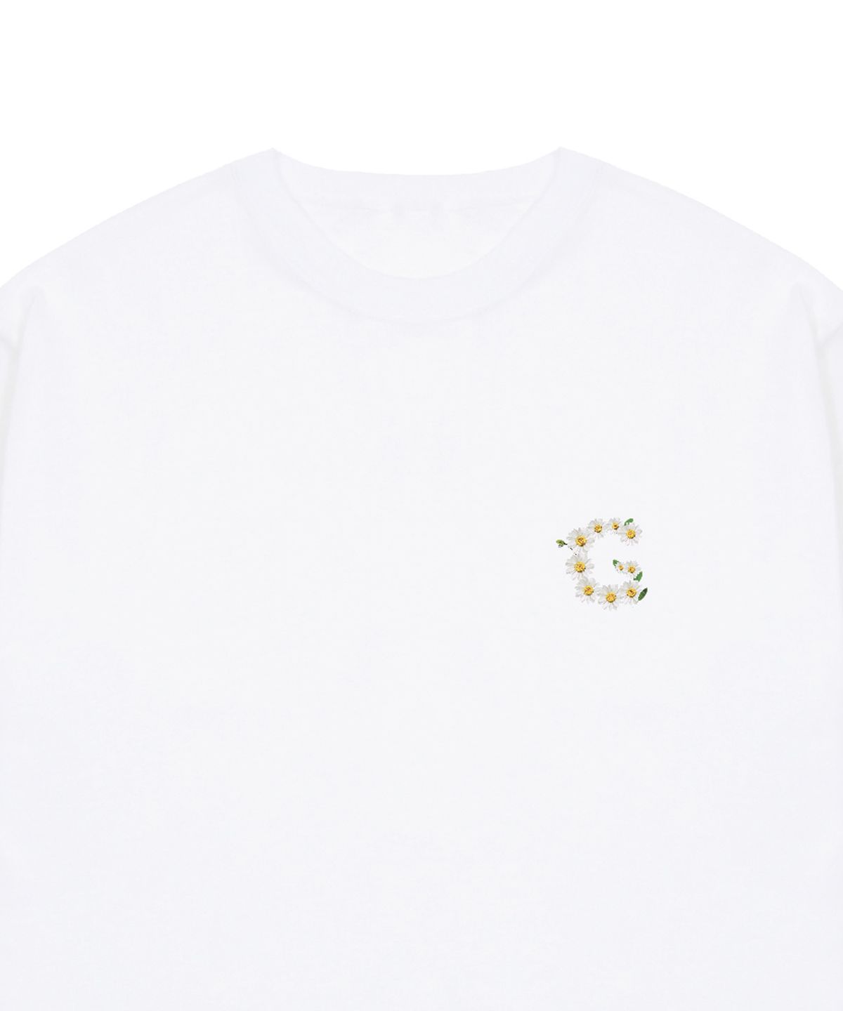 그레이버(GRAVER) [UNISEX]스몰 G플라워 스마일 반팔티_화이트