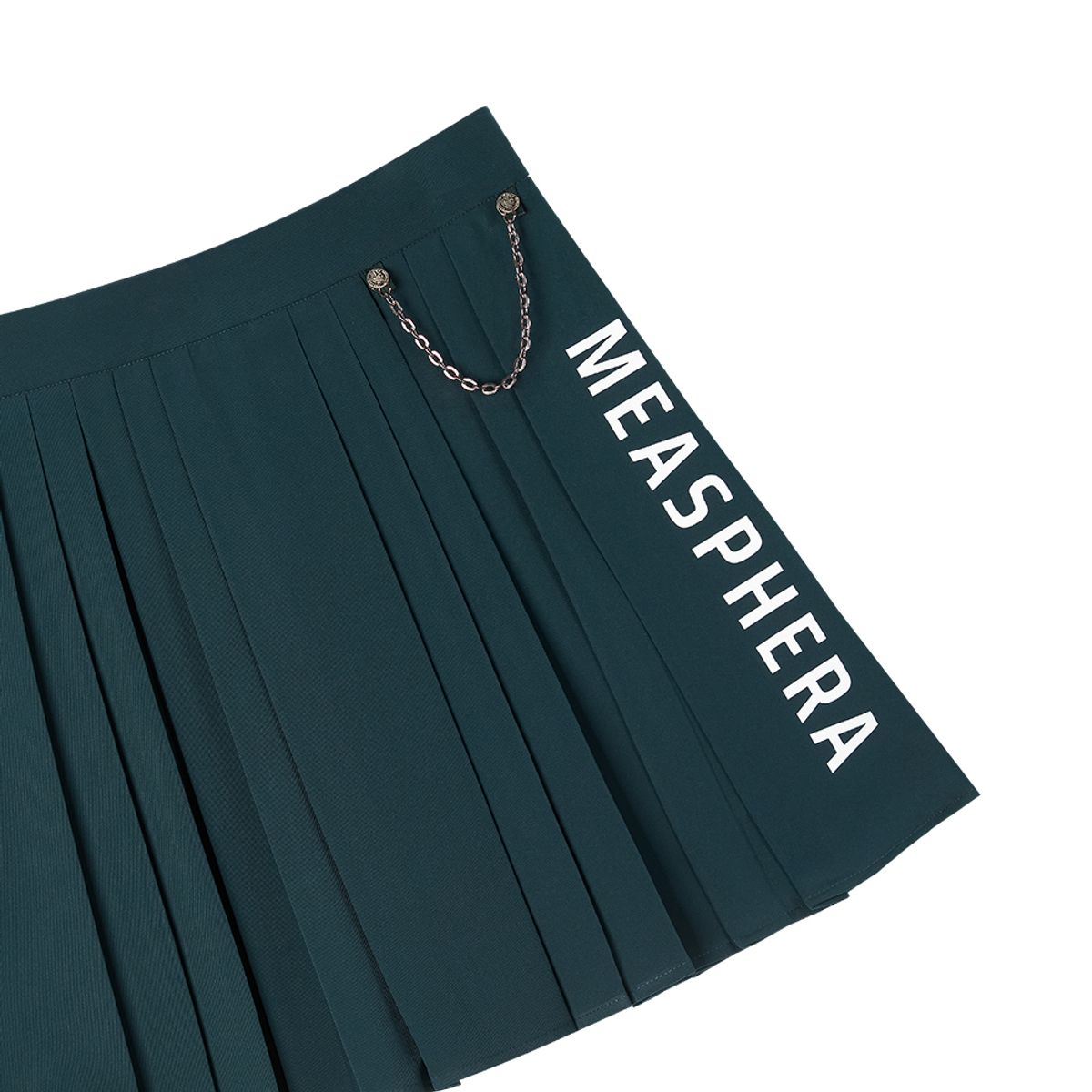 미스페라(MEASPHERA) WOMEN CHAIN PLEATS SKIRT DARK GREEN