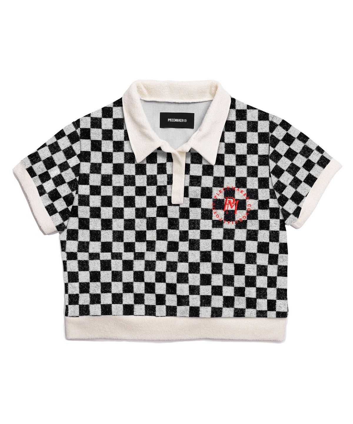 피스메이커(PIECE MAKER) TERRY CROP PK SHIRTS (BLACK)