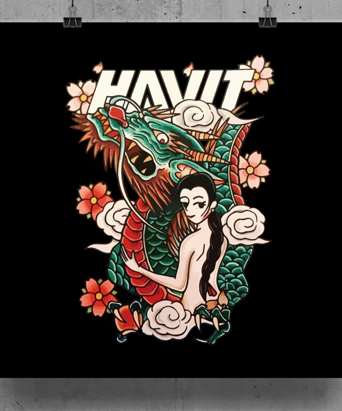 아티스트웨어(ARTISTWEAR) [ATW] 조선드래곤 반팔티_BK