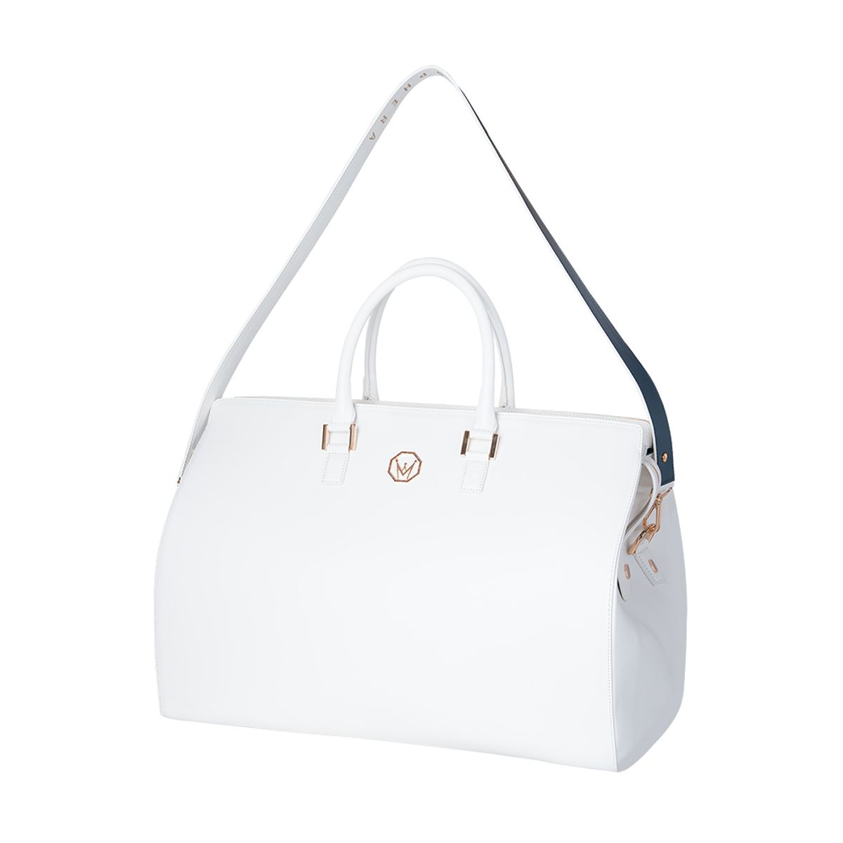 미스페라(MEASPHERA) OCTAGON REAL LEATHER BOSTON BAG WHITE