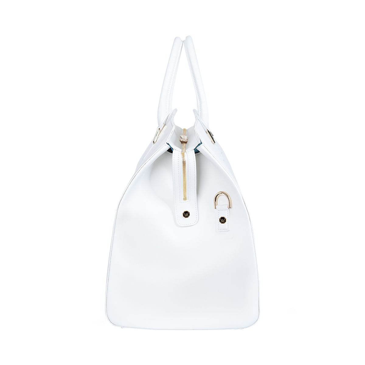 미스페라(MEASPHERA) OCTAGON REAL LEATHER BOSTON BAG WHITE