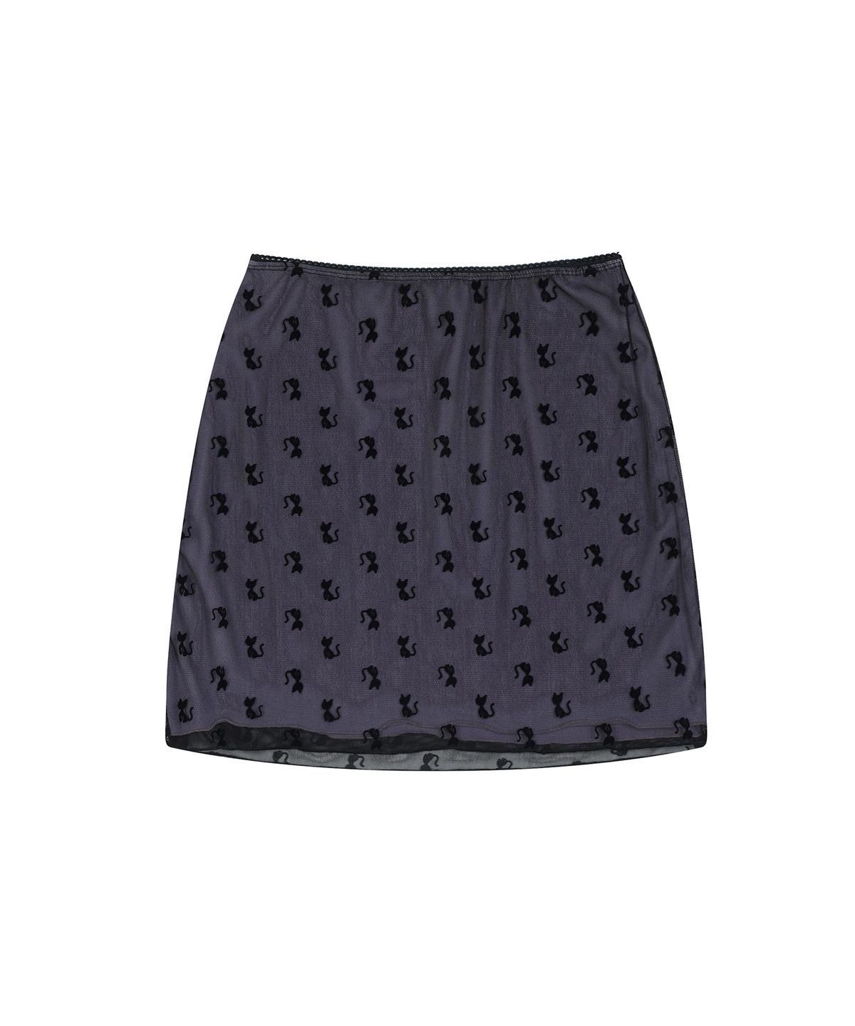 하이스쿨디스코(HIGH SCHOOL DISCO) Cats mesh skirt_Purple