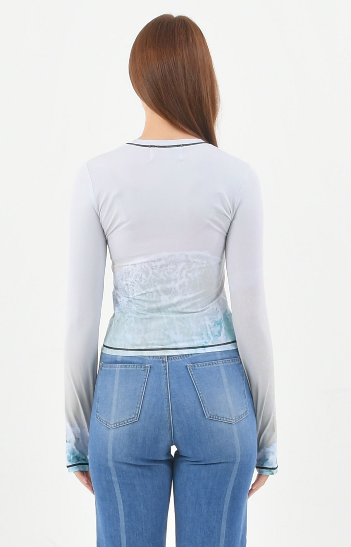 페노메논시퍼(PHENOMENON SEEPER) PRINT LONG SLEEVE ROUND T-SHIRT_[WAVE]