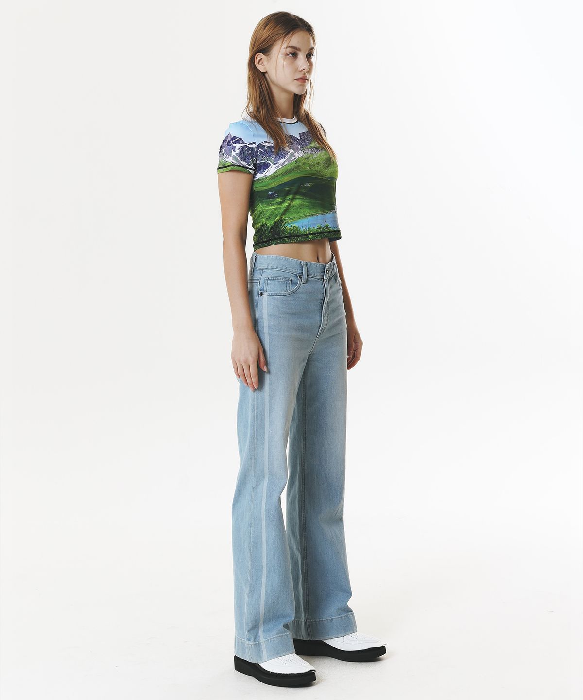 페노메논시퍼(PHENOMENON SEEPER) PRINT SHORT SLEEVE CROP T-SHIRT_[FIELD]