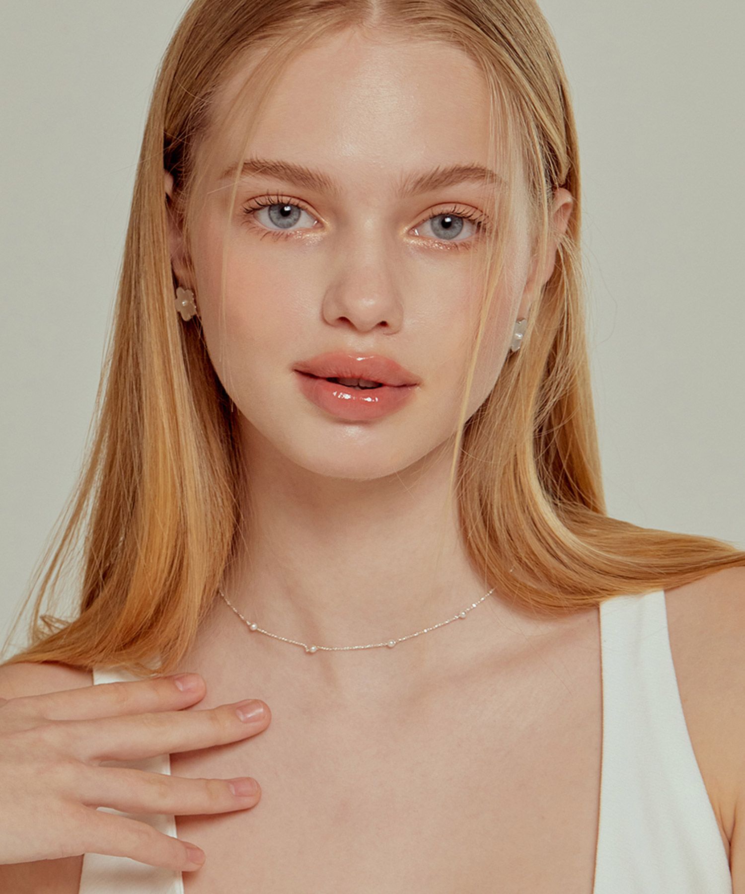 ☆TATIANA☆ Silver 925 Pearl Connect Chain Necklace NZ2411 MUSINSA公式 | TATIANA (Silver 925) Pearl Ball Chain Necklace