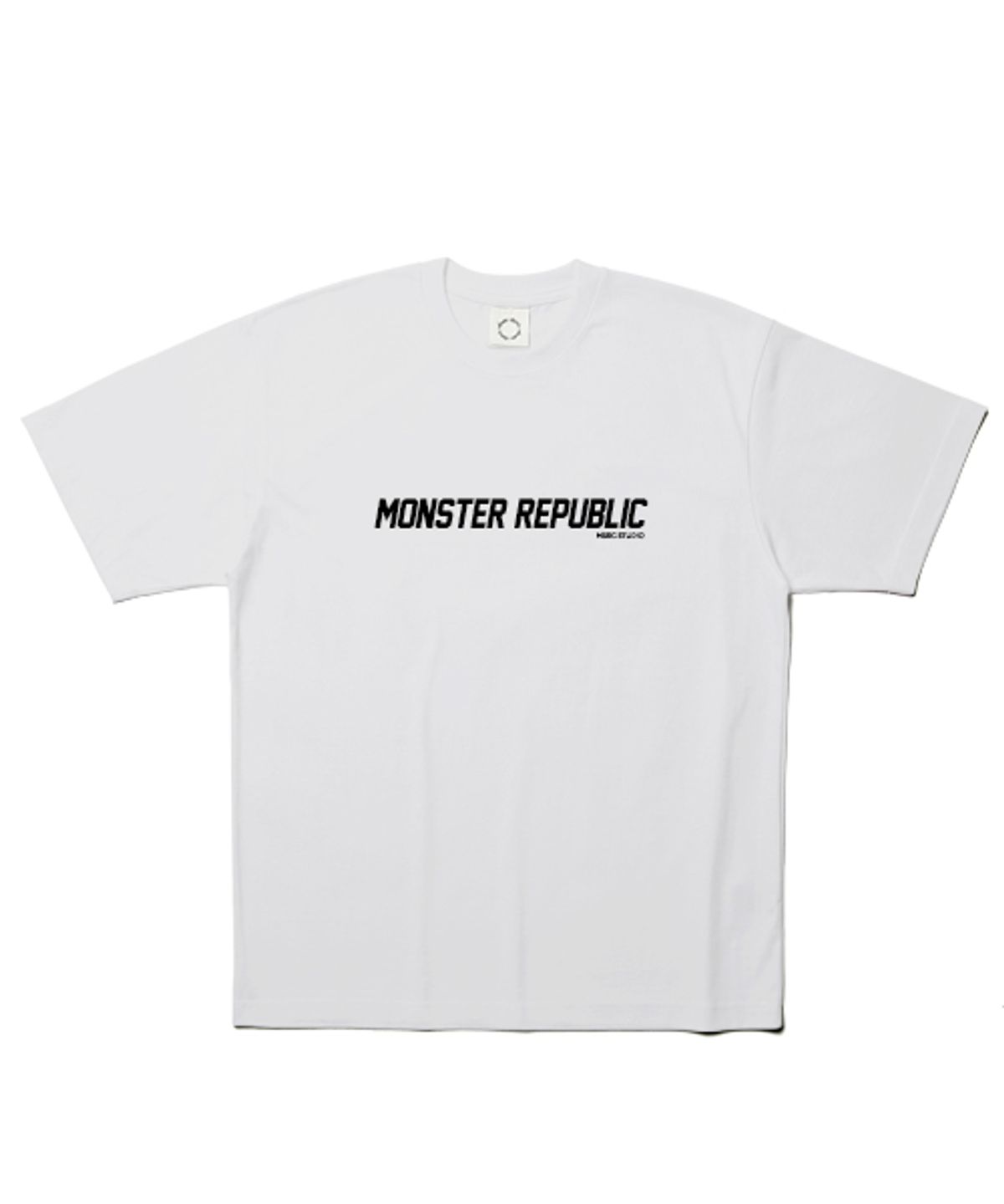 몬스터리퍼블릭(MONSTER REPUBLIC) 몬스터 베이직 로고 블랙 티셔츠 화이트