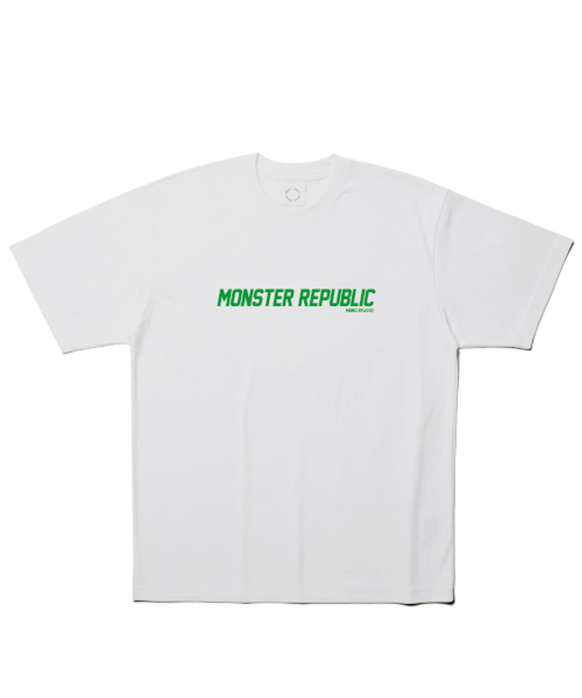 몬스터리퍼블릭(MONSTER REPUBLIC) 몬스터 베이직 로고 라이트그린 티셔츠 화이트