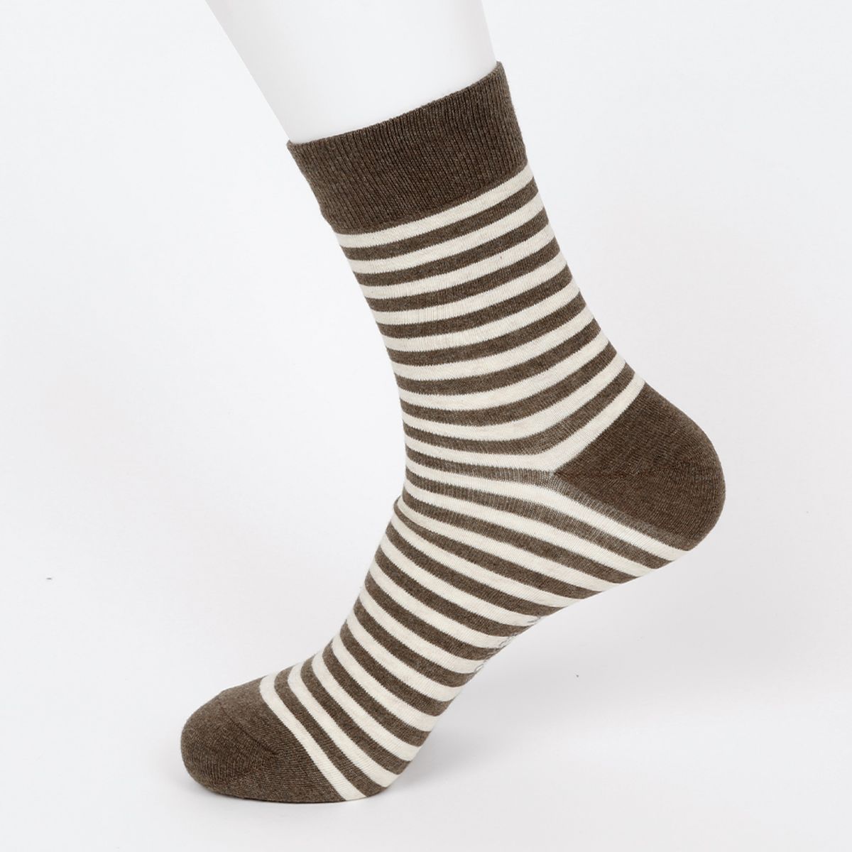 삭스에이(SOCKSA) [10PACK] 유니섹스 베이직 200N 오트밀 스트라이프 긴양말