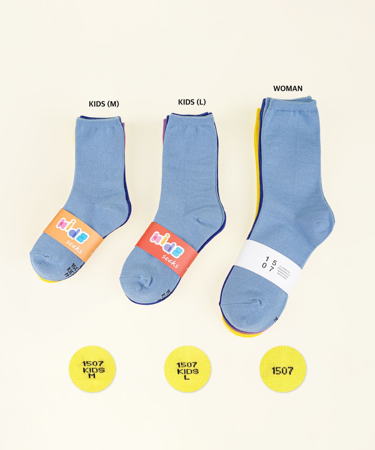 일오공칠(IL-O-GONG-CHIL) [4PACK] 1507 엄마랑 함께 키즈 삭스 - 캔디팩