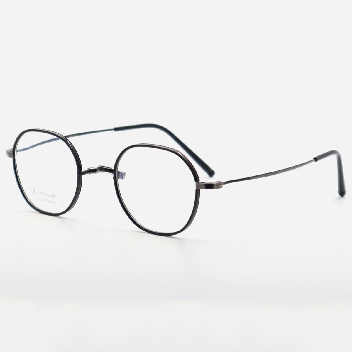 알로아이웨어(ALO EYEWEAR) [Nose Saddle] AL8205 0910M 노즈새들 티타늄 옥타곤 블랙/그레이 안경테