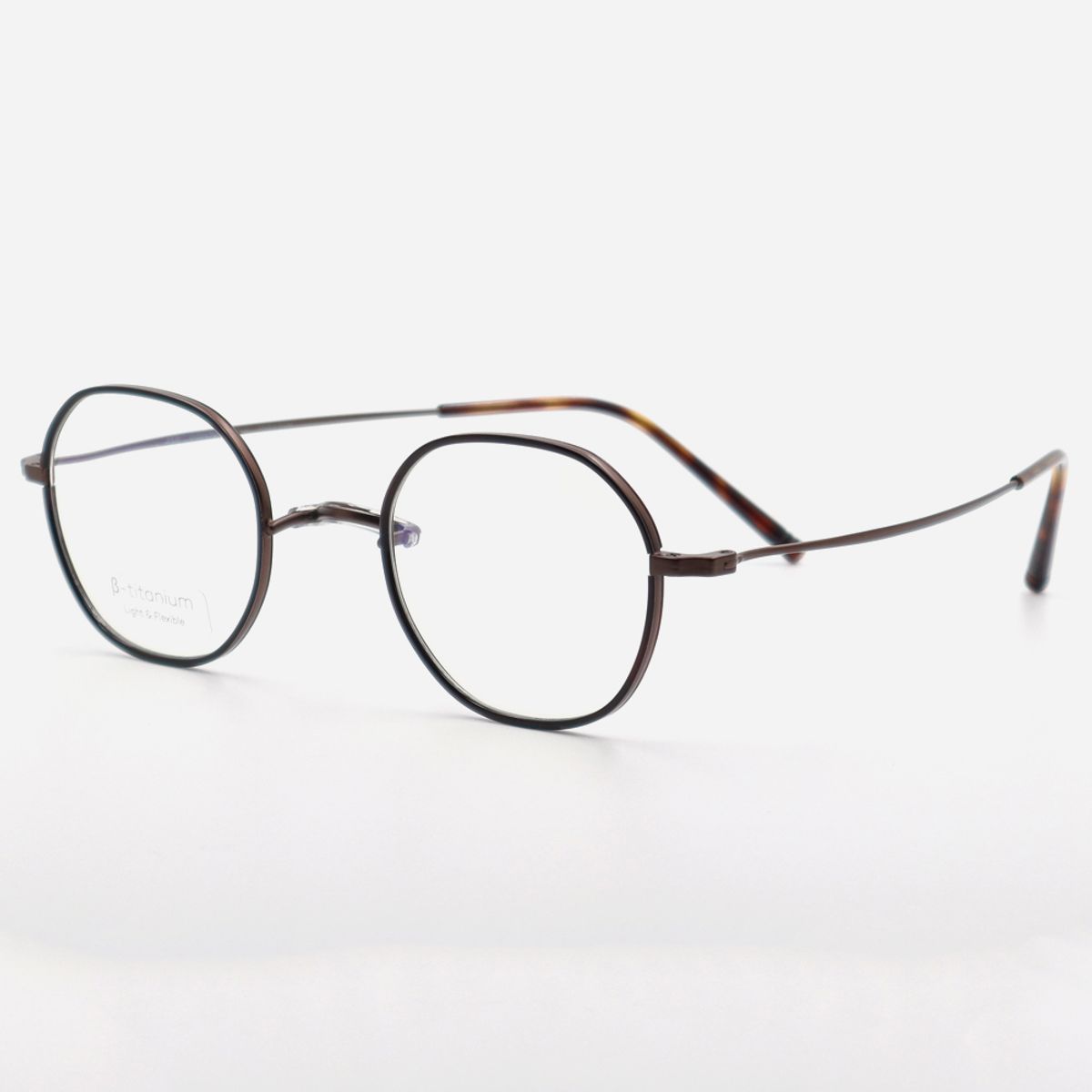 알로아이웨어(ALO EYEWEAR) [Nose Saddle] AL8205 1016M 노즈새들 티타늄 옥타곤 엔틱 브라운 안경테