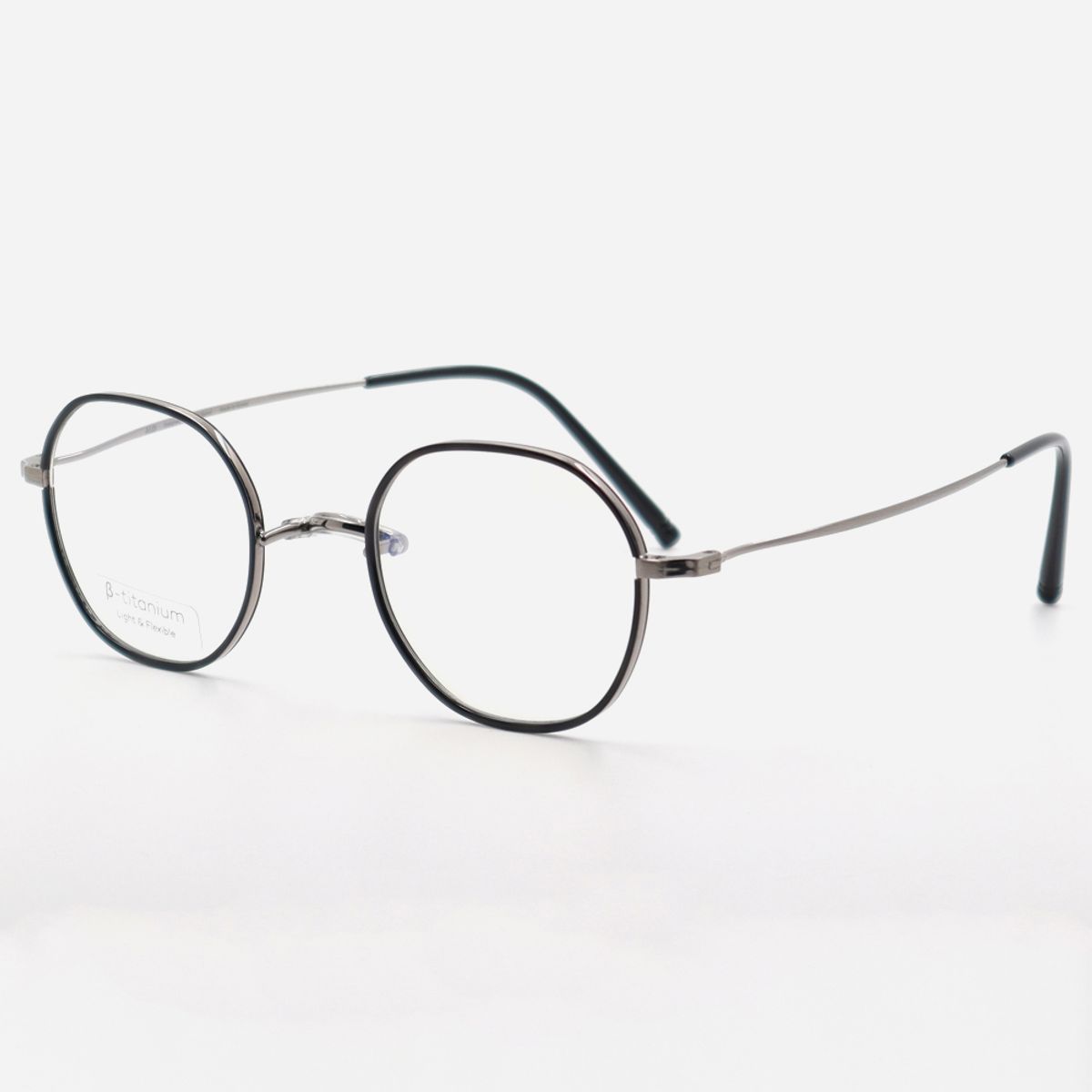알로아이웨어(ALO EYEWEAR) [Nose Saddle] AL8205 1811M 노즈새들 티타늄 옥타곤 블랙/실버 안경테